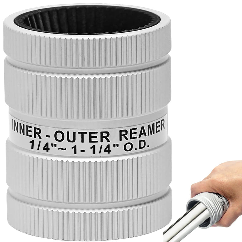 Wisamic Pipe Reamer Tool, 1/4" to 1-1/4" Inner/Outer Deburring Tool for Copper, Stainless Steel, PVC, Aluminum – Plumbing Chamfering Tool for Tubing Prep