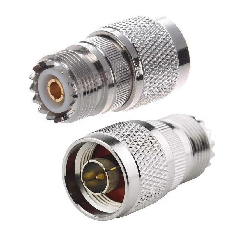 RF Coaxial Coax Adapter N Male to UHF Female SO-239 Coax Adapter for Wi-Fi Antenna Repeaters Radio Signal Extension Cable (2 Pack) 2 Pack