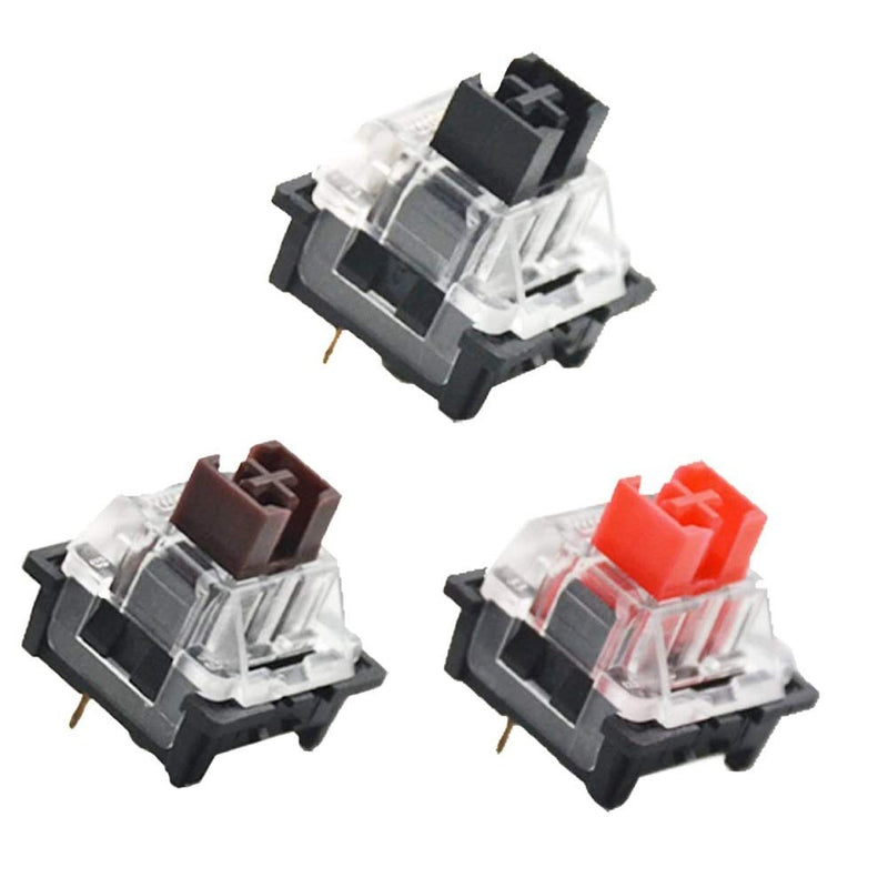 OUTEMU Black/Red/Brown Switch 3 Pin Keyswitch DIY Replaceable Switches for Mechanical Gaming Keyboard (30 PCS)