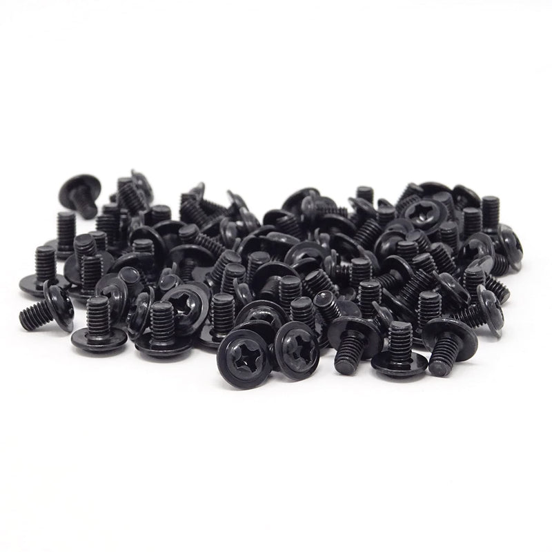 Honbay 100PCS M3x5 Round Head PC Mounting Computer Screws Computer Case Fixed Motherboard Screw (Black Zinc) Black Zinc