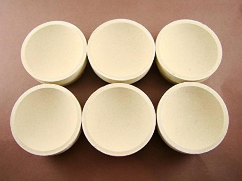 Lot of 6 - # 10 Mabor Cupel 2-3/8" Gold-Assay-Smelting-Refining-Melting-Cupels