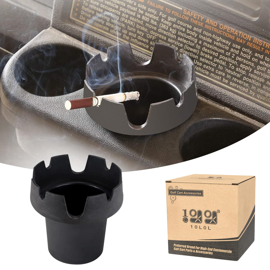 Universal Cup Holder Cigarette Cigar Ashtray for Club Car EZGO Golf Cart, Boat, Car, RV or Truck