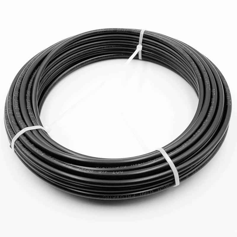 1/4 Dot Air Line 0.25" Od 32.8 Feet 10 Meters Saej844 Nylon 1/4 Hose Dot Approved For Air Tubing Air Brake System Or Fluid Transfer 1/4" Air Hose (1/4 Air Hose) Black