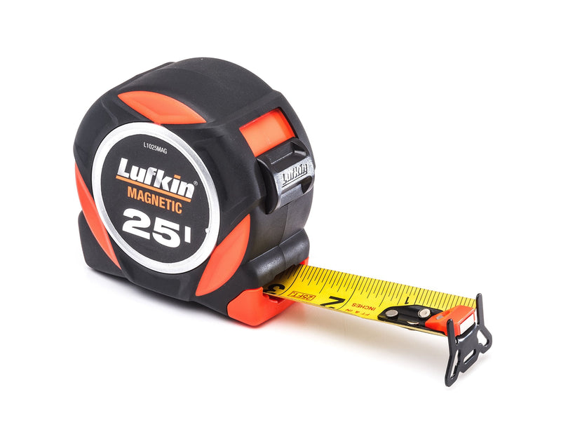 Crescent Lufkin 1-3/16" x 25' L1000 Command Series Magnetic Yellow Clad Dual Sided Tape Measure - L1025MAG 7.6 m