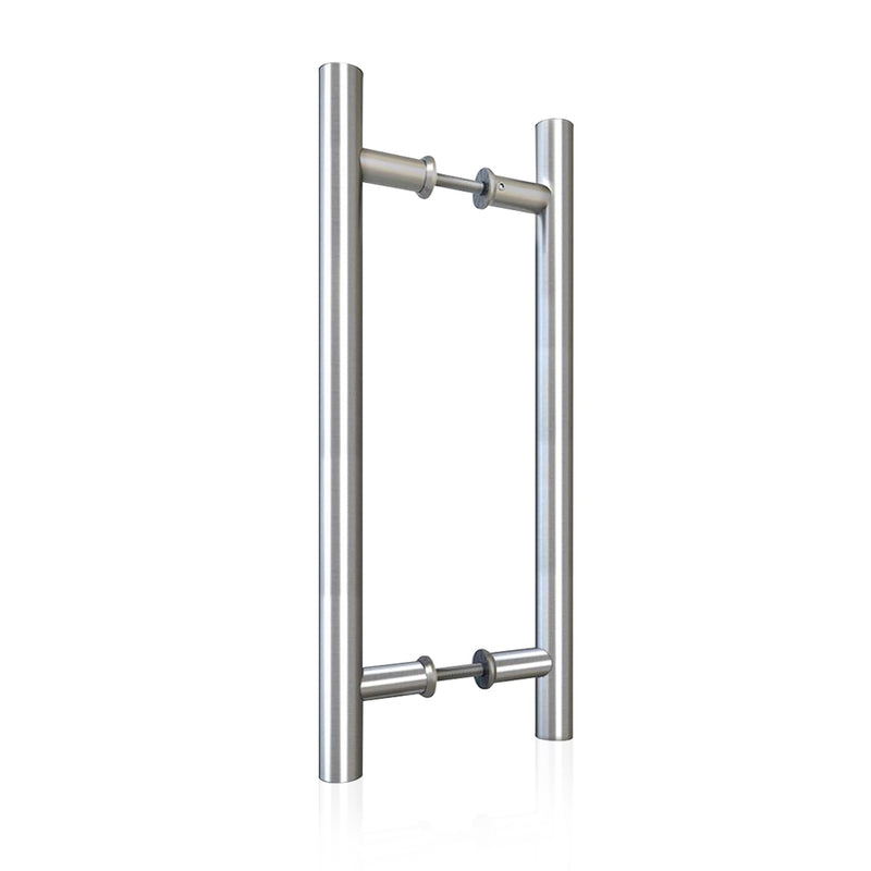 JUBEST 16" Push Pull Door Handle, Stainless Steel Double Sided H Shape Sliding Doors Handle, Heavy Duty Swing Door Handles, Silver 15-3/4''