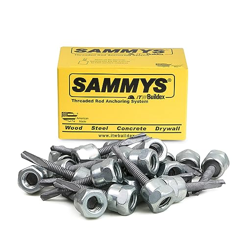 Everflow 8039957-25 3/8" Screw Vertical Threaded Rod Anchor Designed for Steel Structure, Steel, Electro-Zinc, 5/16-18 x 1-1/4" Screw Length (25 Pack) Pack of 25