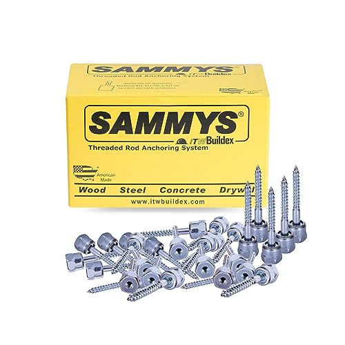 Sammys 8009925-25 Vertical Rod Anchor Super Screw with 3/8 in. Threaded Rod Fitting, 3/8 x 2-1/2'' Screw, for Wood (Pkg.=25) , Zinc 3/8 x 2-1/2" ROD SIZE 3/8"