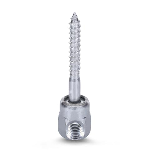 Sammys 8021957-25 1/4 x 2'' Horizontal Rod Anchor Super Screw with 3/8 in. Threaded Rod Fitting, for Wood (Pkg.=25) , Zinc 1/4 x 2"