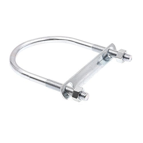 Prime-Line 9072026 U-Bolts, Round Bend, 3/8 In.-16 X 3-1/2 In. X 4-5/8 In. - for 3 In. Pipe (10 Pack), Zinc 3/8 in. -16