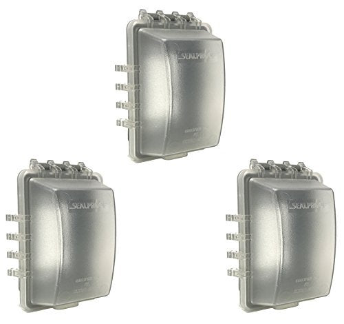 Sealproof 1-Gang Weatherproof in Use Outlet Cover | Horizontal/Vertical Outdoor Plug and Receptacle Protector, Lockable, UL Extra Duty Compliant, 18 Configurations, 3-Pack