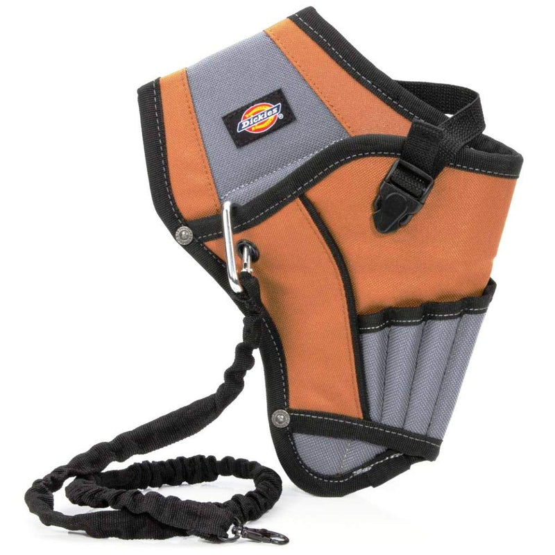 Dickies 5-Pocket Drill Holster with Safety Tether, Universal-Fit Steel Tool Belt Clip