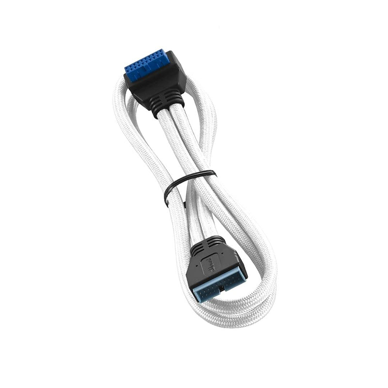 CableMod ModFlex Sleeved Right Angle Internal USB 3.0 Cable (White, 50cm) White