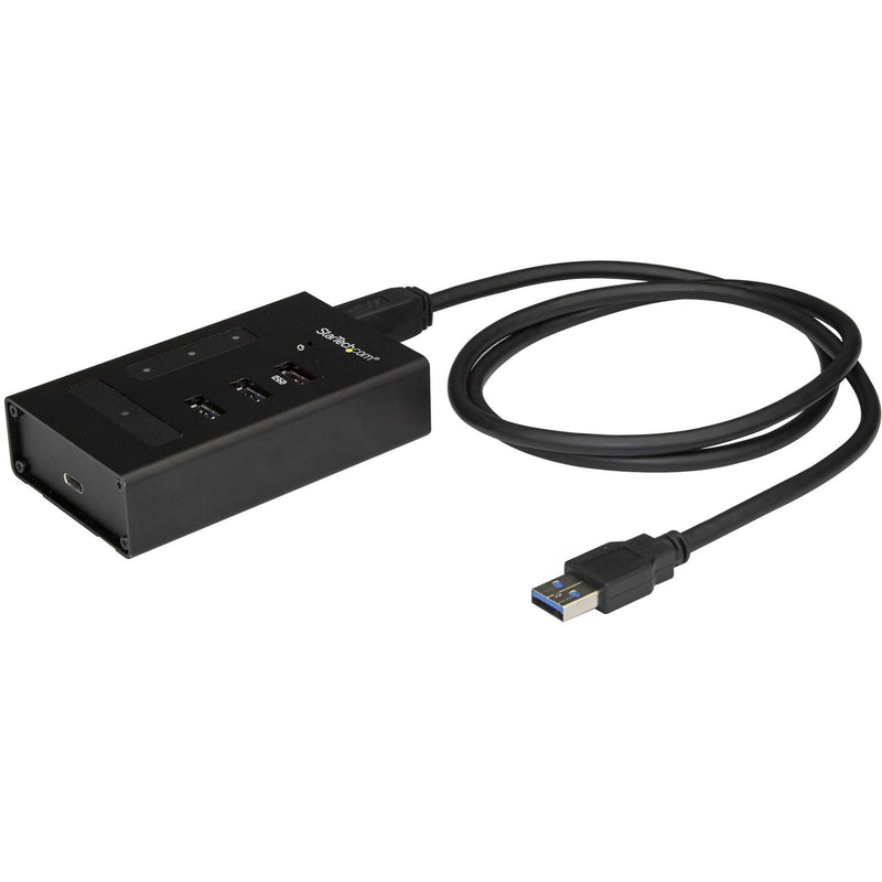 4 Port USB Hub - USB A to 1 x USB C and 3 x USB A - Mountable - Industrial - Powered USB Hub - USB Port Expander - USB 3.0 Hub 4 port 3x USB-A + 1x USB-C