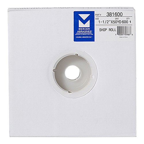 Mercer Industries 381600-1-1/2" x 50 yards Shop Roll, 600 Grit 1-1/2" x 50 yd