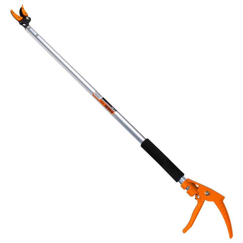 KSEIBI 143010 Long Reach 3.5 ft (1.0m) Cut & Hold Bypass Pruner - Lightweight Aluminum, Rust-Resistant, Ergonomic Grip, 1/4" Max Cut - Ideal for Precision Gardening & Pruning