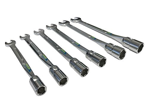 Flex Socket (6pc) 6 Point Wrench Set With Flexible Heads and Open Ends