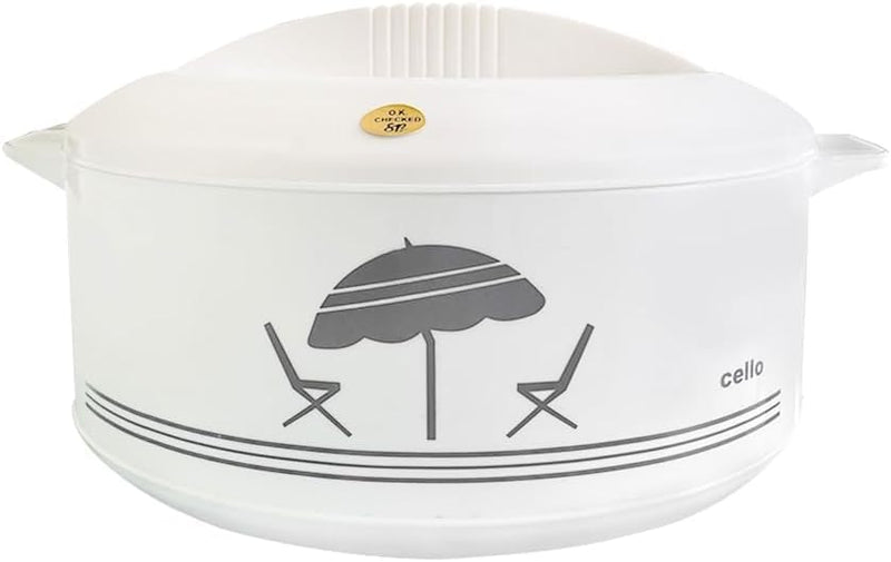 Cello Chef Deluxe Insulated Hot Pot Casserole 1500, White | Spacious 1250ml Capacity Provides Ample Storage and Serving Space for Everyday Family Dining Capacity: 1250 ML Approx.
