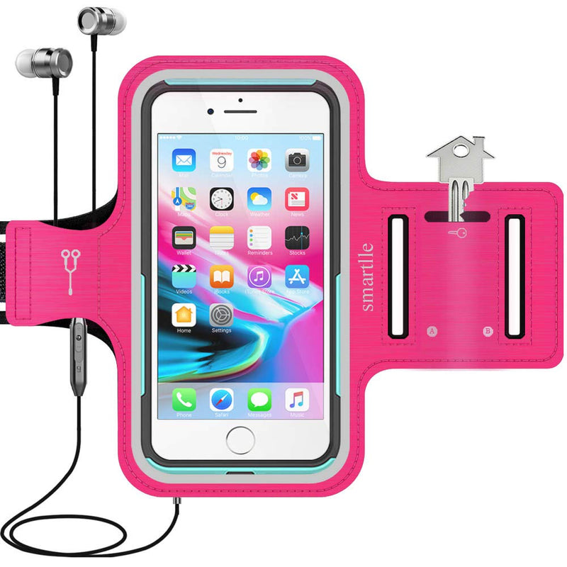 Arm Phone Holder for Running, Armband Cellphone for iPhone 15 14 13 12 11 Pro Max/XR/8 7 6s Plus, for Galaxy A/S/Note Up to 6.9’’, for Exercise Gym Fitness Sports Gear -Pink Pink