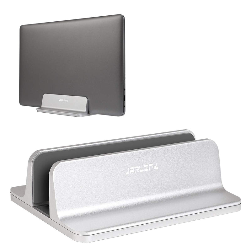 JARLINK Vertical Laptop Stand, Aluminum Laptop Holder Desktop Stand with Adjustable Dock Size (up to 17.3 inches) Compatible with All MacBook/Surface/Dell/Gaming Laptops (Silver) Silver 1-slot