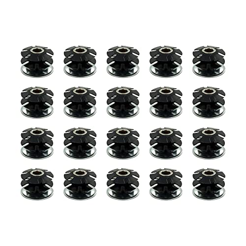 Outwater Industries Double Star Threaded Caster Insert | Heat Treated Steel | Fits 1-1/2 Inch Round 16-18 Gauge Tube | Thread: 3/8-16 | 20 Pack Fits 1.5'' Tube