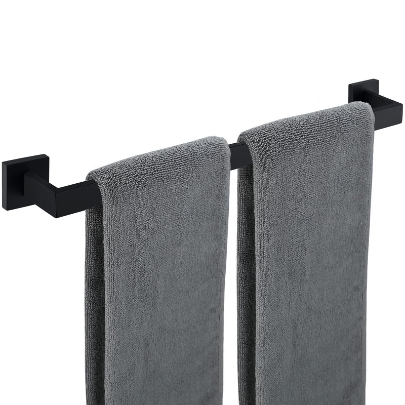 Nolimas Matte Black Bath Towel Bar Single Bars Towel Rack Rod Classic Wall Mounted Stainless Steel Bathroom Towel Bar Toilet Kitchen Towel Shelf Single Layer, 24inch 24 inch