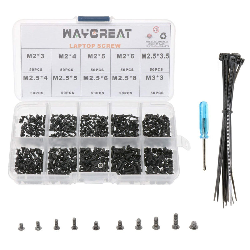 500pcs M2 M2.5 M3 Laptop Notebook Computer Screws Set Kit for IBM HP Dell Samsung Sony Toshiba Gateway Acer Lenovo