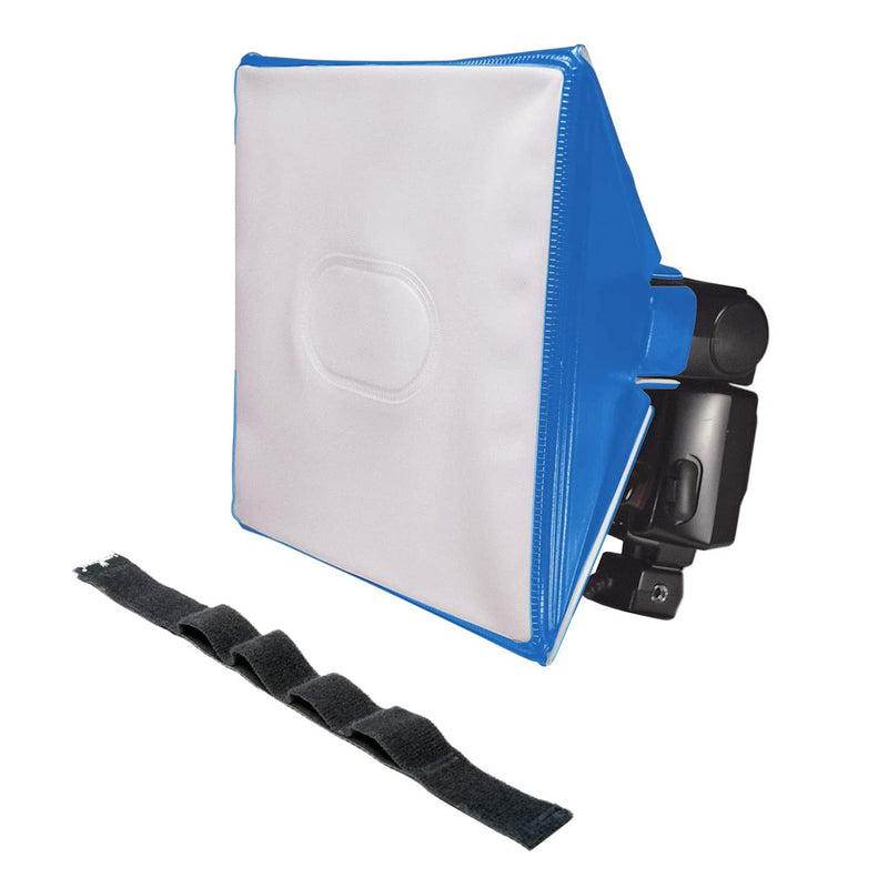 LumiQuest SoftBox III, Mini SoftBox Diffuser, Flash SoftBox Diffuser & Light Diffuser Photography, Small SoftBox, Portable SoftBox, Universal Design for External Camera Flashes, Black Neon Blue