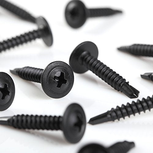 500 Pcs Phillips Truss Head Sheet Metal Self Tapping Screw 18-8 (#8 x 1, Black) #8 x 1"