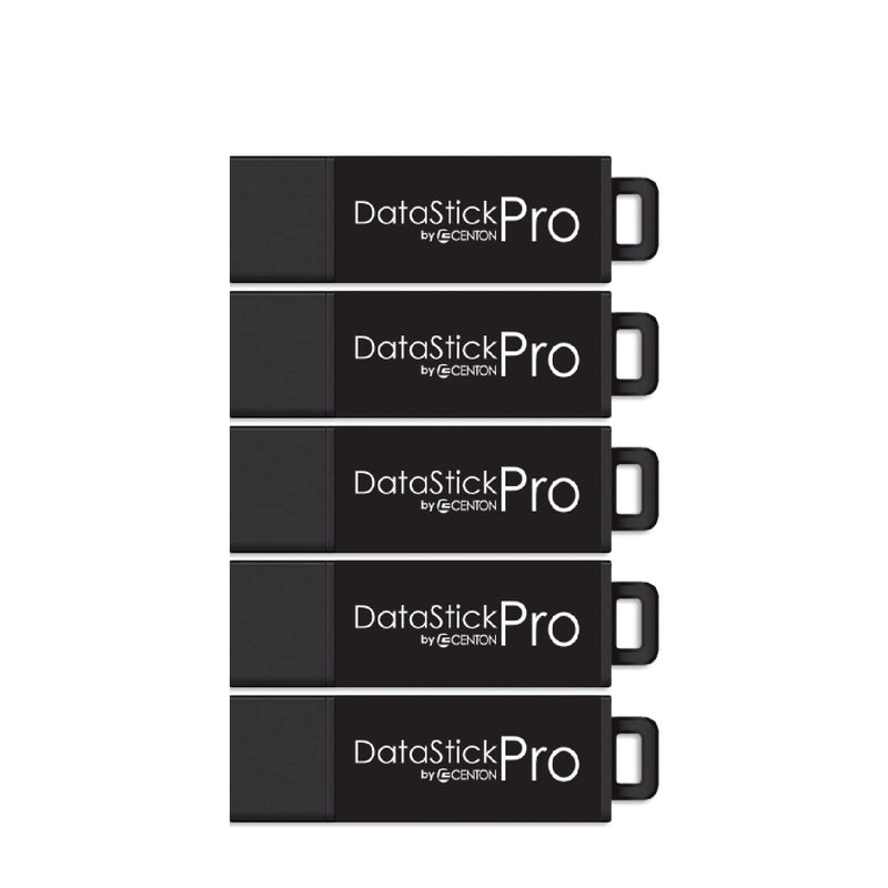 Centon Electronics MP Valuepack USB 3.2 Gen1 DataStick Pro Flash Drive, 32 GB, 5 USB Flash Drives, 5 Pack, Black 32GB