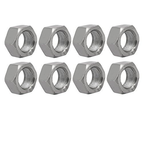 uxcell 8pcs M24 Thread 1.5mm Pitch Metric Carbon Steel Left Hand Hex Nut