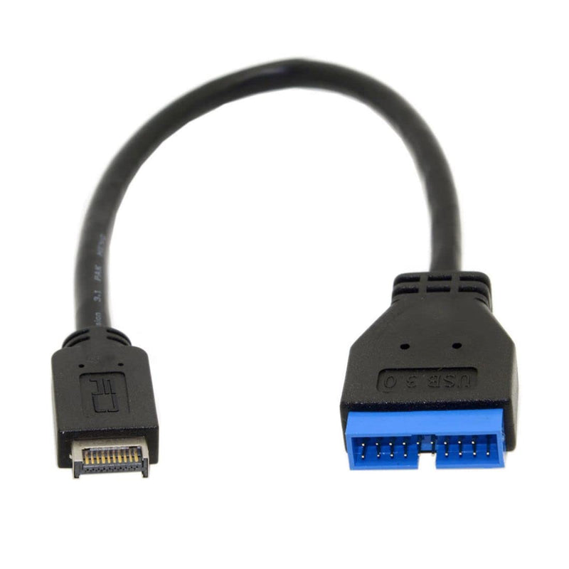 chenyang CY USB 3.1 Type-E Front Panel Header to USB 3.0 20Pin Header Extension Cable for ASUS Motherboard 20cm Black Type-E Male to 20 Pin Female