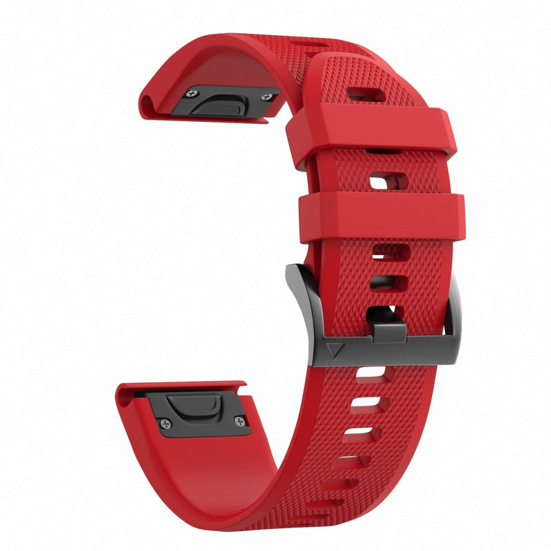 NotoCity Compatible Fenix 5X Band 26mm Width Soft Silicone Watch Strap for Fenix 8 51mm/Fenix 6X/Fenix 7X/Fenix 5X Plus/Fenix 6X Pro/Fenix 3/Fenix 3 HR/Tactix/Descent MK1/D2 Delta PX/D2 Charlie-Red Red
