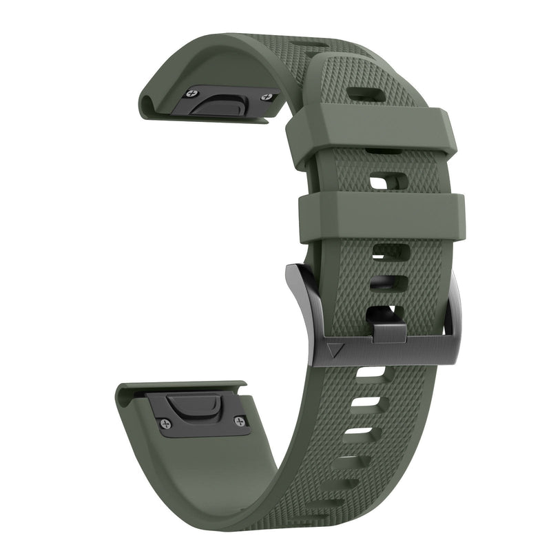 NotoCity Compatible Fenix 5X Band 26mm Width Soft Silicone Watch Strap for Fenix 8 51mm/Fenix 6X/Fenix 7X/Fenix 5X Plus/Fenix 6X Pro/Fenix 3/Fenix 3 HR/Tactix/Descent MK1/D2 Delta PX-Army Green Army Green
