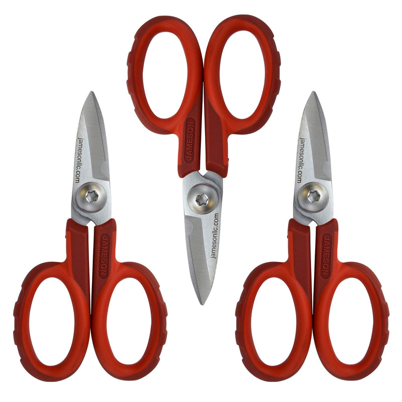 Jameson 32-60-3PK Fiber Optic Electrician Scissors, 3-pack