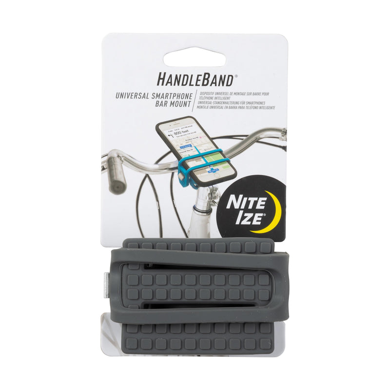 Nite Ize HandleBand Universal Smartphone Bar Mount - Cell Phone Mount for Bike Handlebar - Phone Holder for Bike Rides - Cell Phone Bike Mount - Bike Stem Phone Mount Charcoal