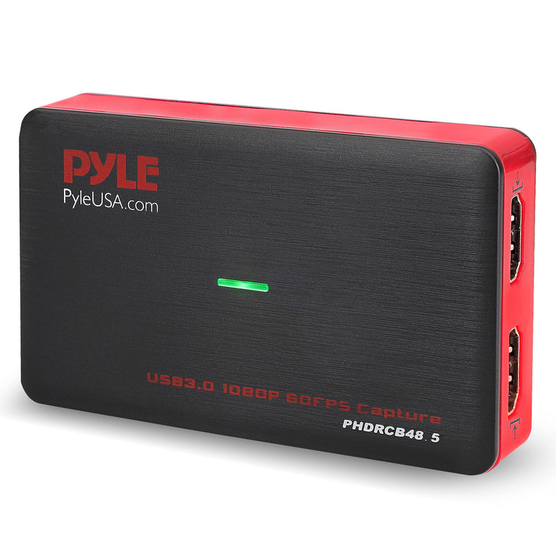PyleUsa Video Game Capture Card Device with Video Recorder, HDMI Output, Full HD 1080P Live Streaming, USB, SD, PC, DVD, PS4, PS3, XBox One, XBox 360 and Wii - PHDRCB48