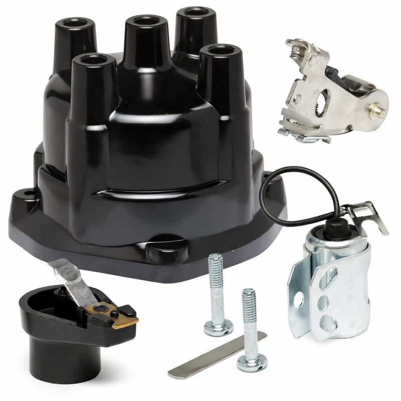 Ignition Distributor Cap, Rotor, Points, Condenser tune up Kit for Mercruiser 3.0 2.5 3.7 2.5L 3.0L 3.7L 393-9459Q1 Kit 1 (Cap, Rotor, Points, Condenser)