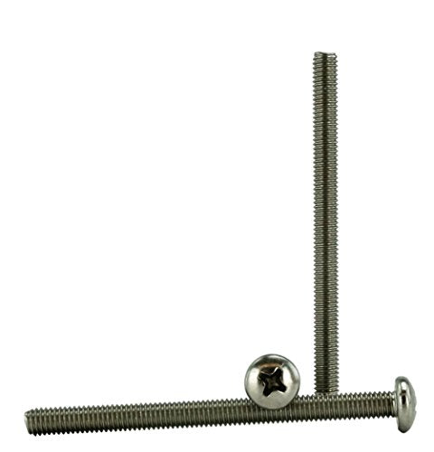Stainless 10-32 x 2-1/2" (1/2" to 3" Lengths Available) Pan Head Machine Screws, Full Thread, Phillips Drive, Stainless Steel 18-8, Machine Thread (100, 10-32 x 2-1/2) 100
