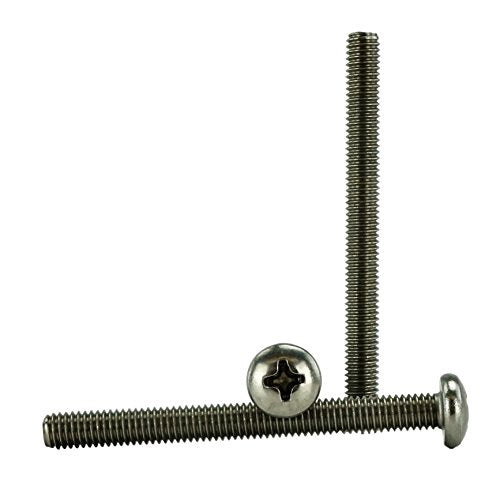 Stainless 10-32 x 2 (1/2" to 3" Lengths Available) Pan Head Machine Screws, Full Thread, Phillips Drive, Stainless Steel 18-8, Machine Thread (100, 10-32 x 2) 100