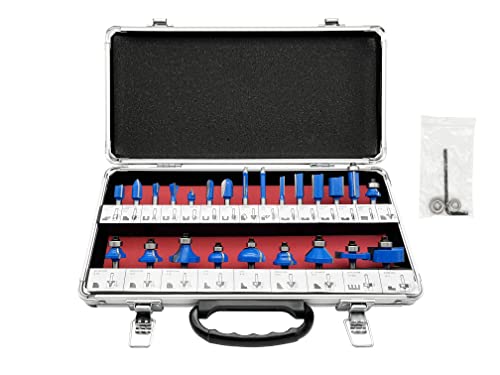LU&MN Carbide Tipped Router Bit Set, 1/4" Shank, 24 PCS 24pcs