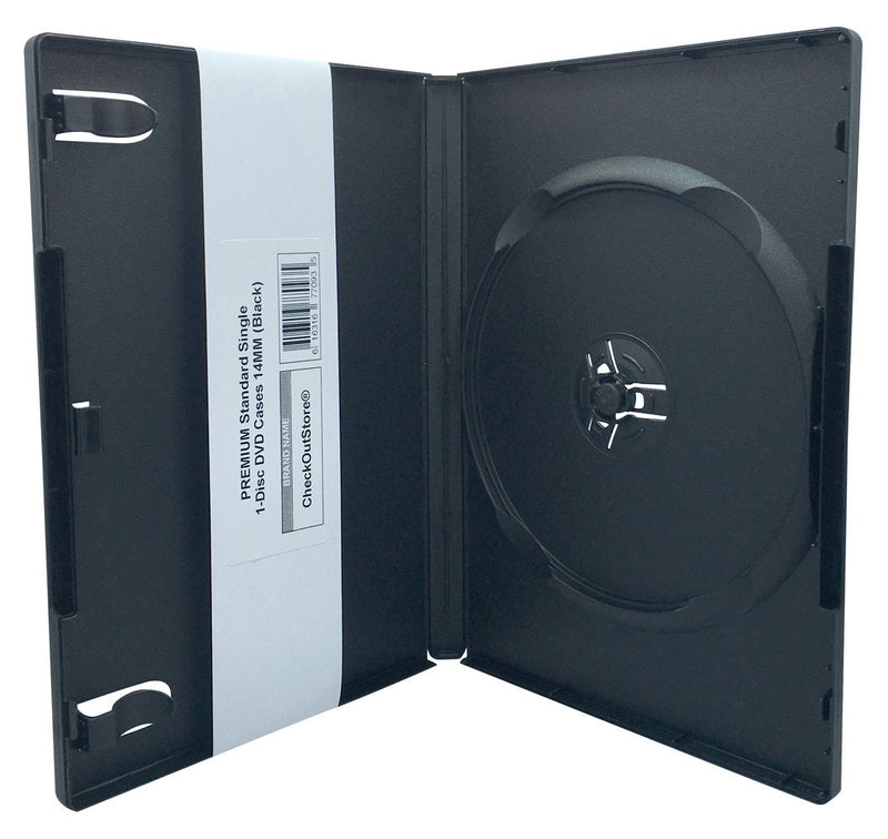 CheckOutStore (10) Premium Standard Single 1-Disc DVD Cases 14mm (Black) 10 Units Black
