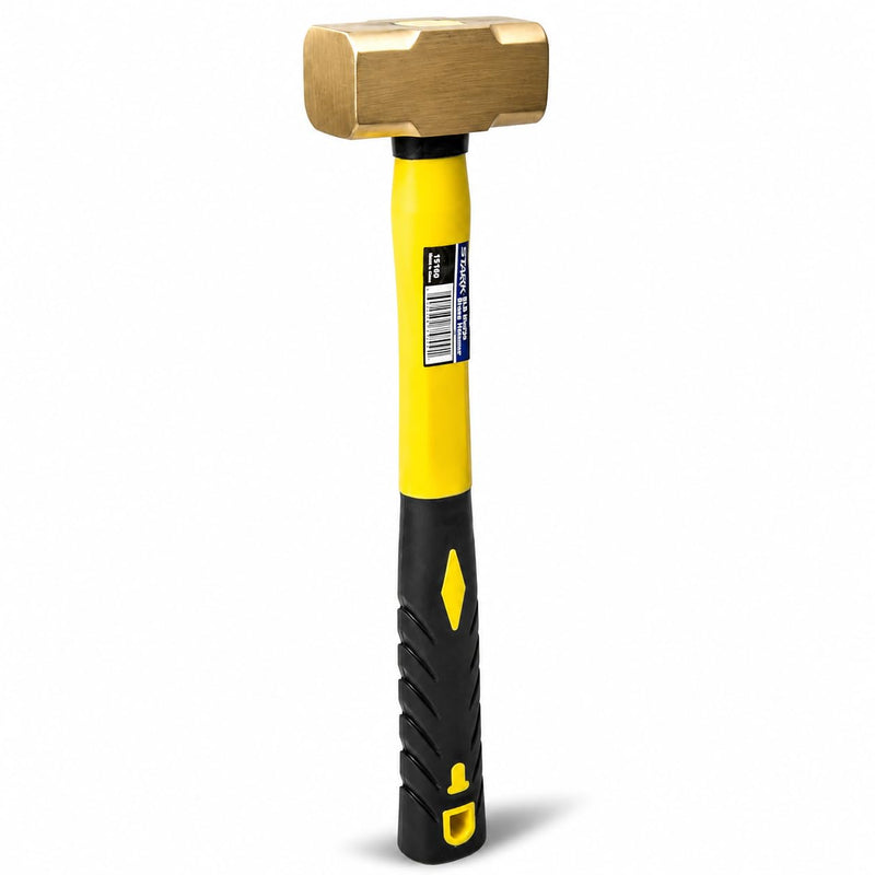 Stark USA 2-Pounds Sledge Hammer 2lbs Brass Head Fiber Glass Brass Sledge Hammer Impact Tool Hammer Comfortable Handle 1 Pack