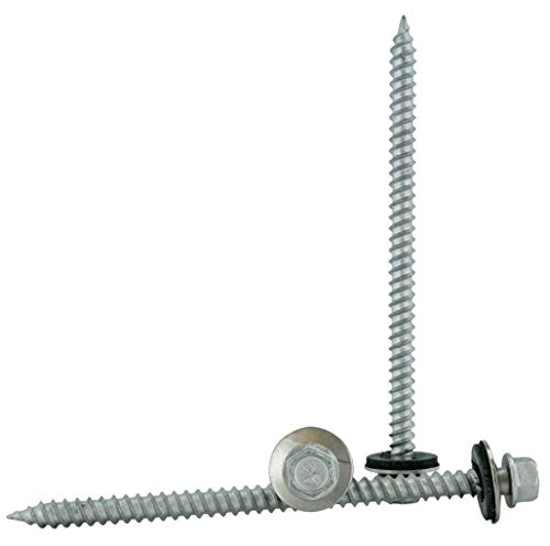 Chenango Supply #9 x 3 Hex Washer Head Metal Roof Screws #9 x 3"