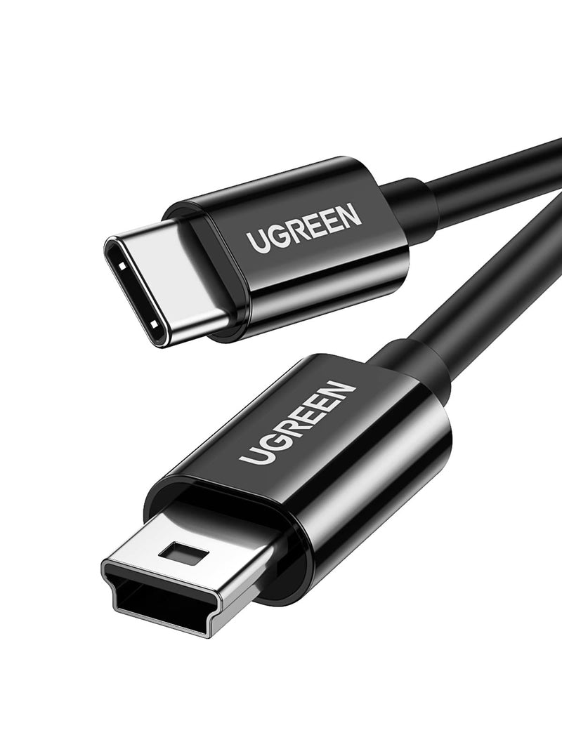 UGREEN Mini USB to USB C Cable 3FT Mini USB to Type C Compatible with Digital Camera MP3 Player GPS Receiver and More Mini B Devices PVP Black 1.0 Meters