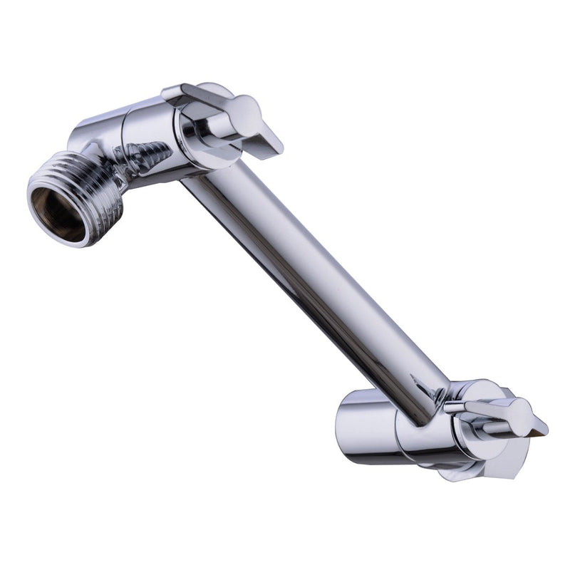 TRUSTMI 4 Inch Brass Shower Arm Extension Shower Head Combo Adjustable Height Arm Mount, Chrome