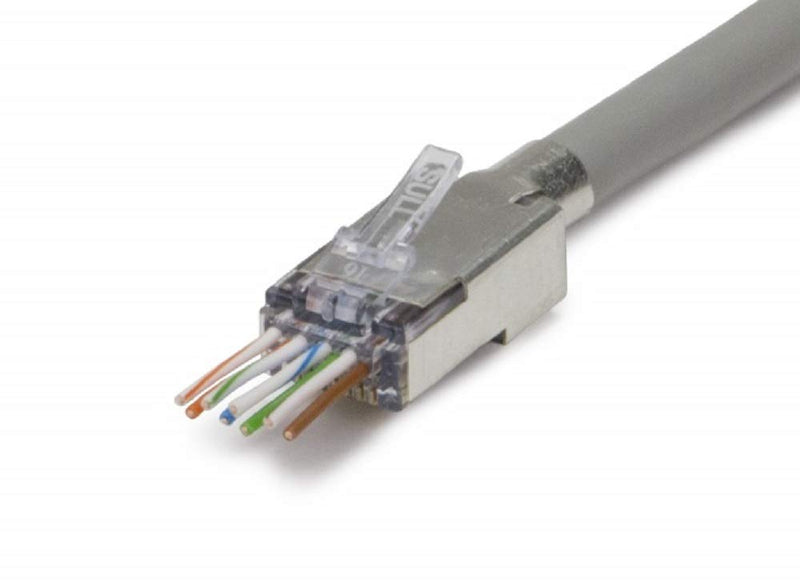 Platinum Tools Ezex48 Shielded RJ45 External Ground Connector 25/Clamshell Accessory Box (100027C)