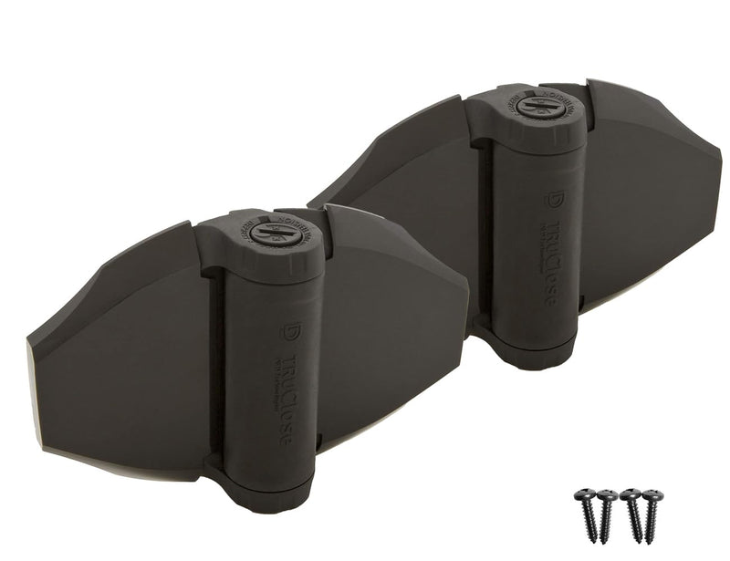 D&D Technologies TCHD2S3BTS TruClose Heavy Duty Gate Hinges, for Self Closing Wood or Vinyl Gates up to 154 Pounds, with No Alignment Legs, for Square Gate Frame and Post, Black, 2 Count Adjustable gate gap: 3/8”–7/8” gate frame to post