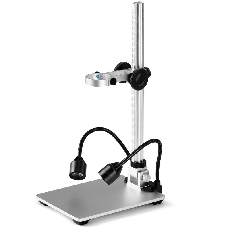 Koolertron LCD Digital Microscope Stand, 12inch Aluminum Extension Arm with 2 Fill Lights, Adjustable Manual Focus Holder for Soldering, PCB Inspection, Coin & Jewelry Observation 12 inch
