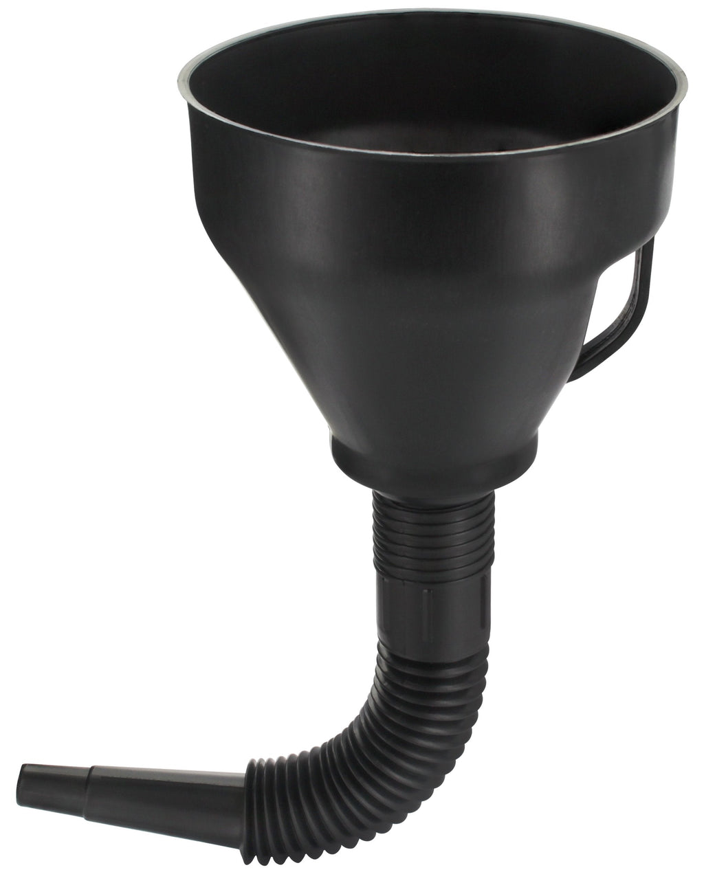 Wekster Oil Funnel with Hose - Wide Mouth Gas Funnel with Handle - Large Funnels for Automotive use - Long Flexible Spout Extension, Removable Mesh Filter for Water, Fuel, Transmission, Oil Change Black