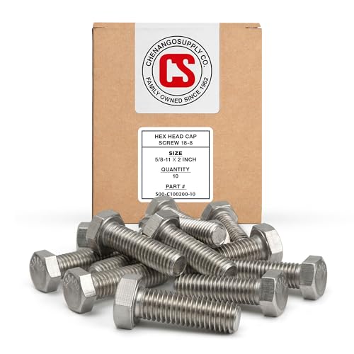 Chenango Supply 5/8-11 x 2 Stainless Steel Hex Head Bolts 5/8-11 x 2"